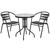 Flash Furniture TLH-071RD-017CBK2-GG Black Steel Round Table Set with 2 Chairs