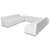 Flash Furniture ZB-803-710-SET-WH-GG White LeatherSoft with Brushed Stainless Steel Base Modular Hercules Alon Series Reception Configuration