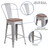 Flash Furniture CH-31320-24GB-SIL-WD-GG Silver Metal Curved Back With Vertical Slat Bistro Style Counter Height Bar Stool