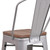 Flash Furniture CH-31320-24GB-SIL-WD-GG Silver Metal Curved Back With Vertical Slat Bistro Style Counter Height Bar Stool