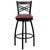 Flash Furniture XU-6F8B-XSWVL-BURV-GG Burgundy Vinyl Powder Coated Frame Metal X-Back Hercules Series Bar Stool