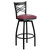 Flash Furniture XU-6F8B-XSWVL-BURV-GG Burgundy Vinyl Powder Coated Frame Metal X-Back Hercules Series Bar Stool