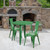 Flash Furniture CH-51090TH-2-18CAFE-GN-GG 30" Dia. x 29 1/2" H Green Metal Round Table and 2 Chair Set