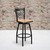 Flash Furniture XU-6F8B-XSWVL-NATW-GG Natural Finish Powder Coated Frame Metal X-Back Hercules Series Bar Stool