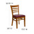 Flash Furniture XU-DGW0005LAD-CHY-BURV-GG Wood Ladder Back Burgundy Vinyl Upholstered Seat Hercules Series Restaurant Chair