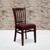 Flash Furniture XU-DGW0008VRT-MAH-BURV-GG Vertical Wood Slat Back Burgundy Vinyl Upholstered Seat Hercules Series Restaurant Chair