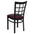 Flash Furniture XU-DG6Q3BWIN-BURV-GG Metal Window Pane Back Burgundy Vinyl Upholstered Seat Hercules Series Restaurant Chair
