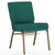 Flash Furniture FD-CH0221-4-GV-S0808-BAS-GG Hunter Green 21.25" Width Steel Book Rack with Communion Cup Holder Gold Vein Frame Hercules Series Extra Wide Stacking Church Chair