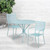 Flash Furniture CO-35RD-02CHR2-SKY-GG 28" H Sky Blue Steel Round Patio Table Set with 2 Chairs