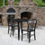Flash Furniture CH-51090TH-2-18VRT-BK-GG 30" Dia. x 29 1/2" H Black Metal Round Table and 2 Chair Set