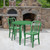 Flash Furniture CH-51090TH-2-18VRT-GN-GG 30" Dia. x 29 1/2" H Green Metal Round Table and 2 Chair Set