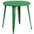 Flash Furniture CH-51090TH-2-18VRT-GN-GG 30" Dia. x 29 1/2" H Green Metal Round Table and 2 Chair Set