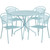 Flash Furniture CO-35RD-03CHR4-SKY-GG 28" H Sky Blue Steel Round Patio Table Set with 4 Chairs