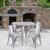 Flash Furniture CH-51090TH-4-18ARM-SIL-GG 30" Dia. x 29 1/2" H Silver Metal Round Table and 4 Chair Set