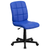 Flash Furniture GO-1691-1-BLUE-GG Blue Vinyl Armless Mid Back Design Swivel Task Chair