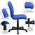 Flash Furniture GO-1691-1-BLUE-GG Blue Vinyl Armless Mid Back Design Swivel Task Chair