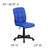 Flash Furniture GO-1691-1-BLUE-GG Blue Vinyl Armless Mid Back Design Swivel Task Chair
