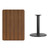 Flash Furniture XU-WALTB-3042-TR24-GG 42" W Rectangular Walnut Laminated Dining Height Table with Round Pedestal Base
