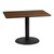 Flash Furniture XU-WALTB-3042-TR24-GG 42" W Rectangular Walnut Laminated Dining Height Table with Round Pedestal Base