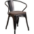Flash Furniture CH-31270-BQ-WD-GG 21.5" W x 19" D x 27.75" H Black Antique Gold Bistro Stacking Armchair