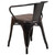 Flash Furniture CH-31270-BQ-WD-GG 21.5" W x 19" D x 27.75" H Black Antique Gold Bistro Stacking Armchair