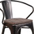 Flash Furniture CH-31270-BQ-WD-GG 21.5" W x 19" D x 27.75" H Black Antique Gold Bistro Stacking Armchair