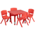 Flash Furniture YU-YCX-0023-2-SQR-TBL-RED-E-GG 24" W x 24" D x 14 1/2" - 23 3/4" Adjustable Height Red Square Preschool Activity Table Set with 4 Chairs