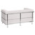 Flash Furniture ZB-REGAL-810-2-LS-WH-GG White LeatherSoft With Integrated Stainless Steel Legs Hercules Regal Series Loveseat