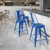 Flash Furniture CH-31320-24GB-BL-GG Blue Galvanized Steel Counter Height Bar Stool