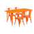 Flash Furniture ET-CT005-4-30-OR-GG Orange Steel Rectangular Table Set with 4 Chairs