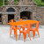 Flash Furniture ET-CT005-4-30-OR-GG Orange Steel Rectangular Table Set with 4 Chairs