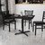 Flash Furniture XU-BLKTB-3636-T3030-GG 36"W x 36"D x 31-1/8"H Melamine Core Cast Iron Columns With Black Powder Coated Finish Square Dining Height Table