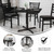 Flash Furniture XU-BLKTB-3636-T3030-GG 36"W x 36"D x 31-1/8"H Melamine Core Cast Iron Columns With Black Powder Coated Finish Square Dining Height Table