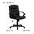 Flash Furniture GO-937M-BK-LEA-GG Black Bonded Leather Nylon Arms Mid Back Design Swivel Task/Office Chair