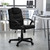 Flash Furniture GO-937M-BK-LEA-GG Black Bonded Leather Nylon Arms Mid Back Design Swivel Task/Office Chair