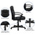 Flash Furniture GO-937M-BK-LEA-GG Black Bonded Leather Nylon Arms Mid Back Design Swivel Task/Office Chair
