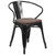 Flash Furniture CH-31270-BK-WD-GG 21.5" W x 19" D x 27.75" H Black Bistro Stacking Armchair