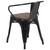 Flash Furniture CH-31270-BK-WD-GG 21.5" W x 19" D x 27.75" H Black Bistro Stacking Armchair