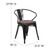 Flash Furniture CH-31270-BK-WD-GG 21.5" W x 19" D x 27.75" H Black Bistro Stacking Armchair