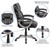 Flash Furniture GO-2236M-BK-GG Black Bonded Leather Padded Arms Mid Back Design Executive Swivel Office Chair