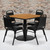 Flash Furniture RSRB1011-GG 36" Dia. X 30" H Natural Laminate Finish Square Table Set with 4 Banquet Chairs