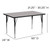 Flash Furniture XU-A2460-REC-GY-H-A-GG 60" W x 24" D x 21.25" - 30.25" Adjustable Height Rectangular Gray Activity Table