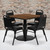 Flash Furniture RSRB1012-GG 36" Dia. X 30" H Walnut Laminate Finish Square Table Set with 4 Banquet Chairs