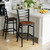 Flash Furniture XU-DG697BLAD-BAR-CHYW-GG Cherry Finish Seat With Ladder Back Steel Black Powder Coated Frame Hercules Series Restaurant Bar Stool