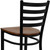 Flash Furniture XU-DG697BLAD-BAR-CHYW-GG Cherry Finish Seat With Ladder Back Steel Black Powder Coated Frame Hercules Series Restaurant Bar Stool