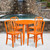 Flash Furniture CH-51090TH-4-18VRT-OR-GG 30" Dia. x 29 1/2" H Orange Metal Round Table and 4 Chair Set