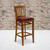 Flash Furniture XU-DGW0008BARVRT-CHY-BURV-GG Burgundy Vinyl Seat With Slat Back Cherry Finish Beechwood Frame Hercules Series Restaurant Bar Stool