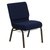 Flash Furniture FD-CH0221-4-GV-S0810-BAS-GG Navy Blue 21.25" Width Steel Book Rack with Communion Cup Holder Gold Vein Frame Hercules Series Extra Wide Stacking Church Chair
