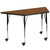 Flash Furniture XU-A2448-TRAP-OAK-H-A-CAS-GG 46" W x 25.5" D x 22.37" - 30.5" Adjustable Height Trapezoid Oak Activity Table