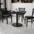 Flash Furniture XU-BLKTB-3636-TR24-GG 36"W x 36"D x 31-1/8"H Melamine Core Cast Iron Columns With Black Powder Coated Finish Square Dining Height Table